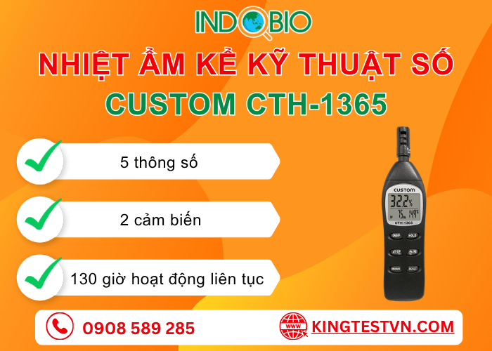 Tổng quan máy đo nhiệt độ và độ ẩm Custom CTH-1365